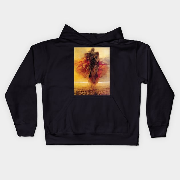 zdzislaw beksinski Kids Hoodie by QualityArtFirst